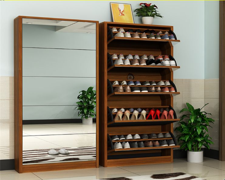 Popular Modern Modular MDF MFC Customized Laminate Shoe Cabinet